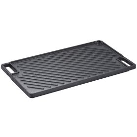 Reversible Cast Iron Grill/Griddle, 9.7"x16.7" with Handles