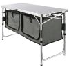 Folding Camping Kitchen Table with Carrying Bag, Adjustable Height