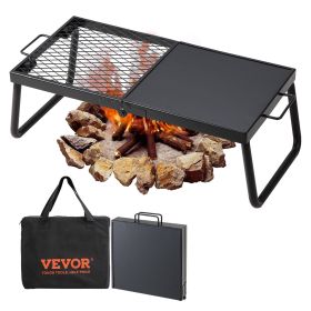 Folding Campfire Grill, Heavy Duty Steel Mesh Grate, 22.4" with Legs, incl. Carrying Bag