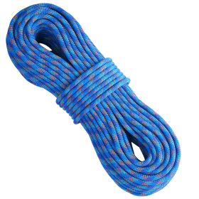 10.2mm Dynamic Climbing Rope, 60M(197ft) 25KN Breaking Tension, Stretchable Fiber Rope with Steel Snap Hooks for Escape