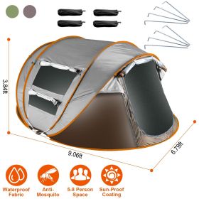 3-4 Person Pop Up Waterproof Tent with 4 Mosquito Net Windows and Carrying Bag