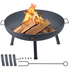 34-Inch Diameter Round Carbon Steel Fire Bowl with drain hole