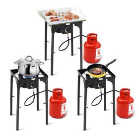 100,000-BTU Portable Propane Camp Stove with Adjustable Legs