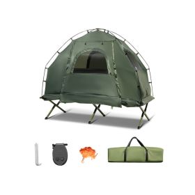 1-Person Folding Cot Tent with Sunshade and Air Mattress