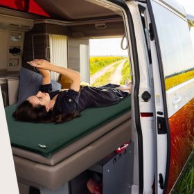 Self-inflating Lightweight Folding Foam Sleeping Pad with Storage bag
