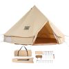 3-4 Person Canvas Bell Tent, 4-Seasons 3 m/9.8ft with Stove Jack