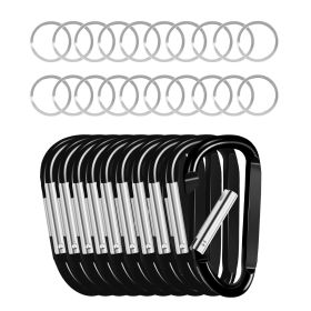 10 PCS Black Carabiner 3.07" Aluminum Alloy D Ring