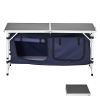 Folding Lightweight Aluminum Camping Cook Station, Adjustable Height, with Storage Organizer