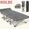75 Inch Heavy Duty Folding Camping Cot with Carry Bag, 600 lbs Capacity