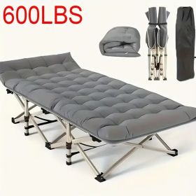 75 Inch Heavy Duty Folding Camping Cot with Carry Bag, 600 lbs Capacity