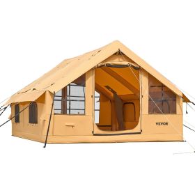 5-8 Person Easy Setup Inflatable Tent with Hand Pump, Luxury Glamping Tent with 2 Skylights, Canopy