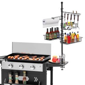 Vertical Hook-up Griddle Caddy With Paper Towel Holder, Hook, Baskets