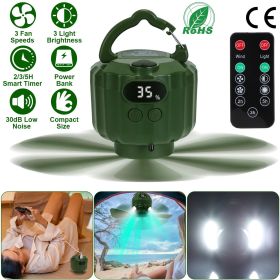 Portable Camping Fan 5200mAh USB Battery Powered Hanging LED Tent Lantern & Fan 3 Fan Speed 3 Light Brightness and Timer