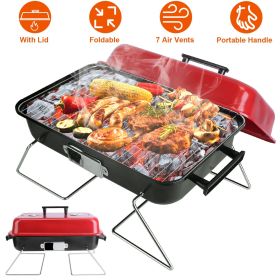 Portable Tabletop BBQ Grill with Lid