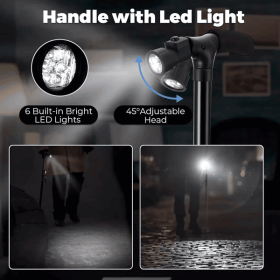 5 Level Height Adjustable Folding Walking Poles with LED Light And Alarm
