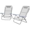 Set of 2 - Camping Chairs with Adjustable Backrest and Headrest