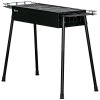 Portable Charcoal Grill with Side Seasoning Baskets, Hooks