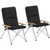 2 Pack Folding High Back Reclining Padded Camping Chair w/ Bag