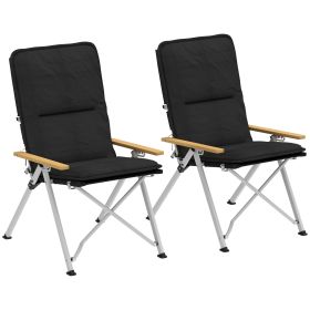2 Pack Folding High Back Reclining Padded Camping Chair w/ Bag