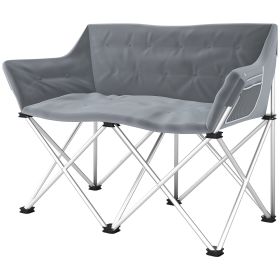 Double Camping Chair, Oversized Camping Loveseat for Adults, Heavy Duty Folding Camp Chair, Support 525 lbs