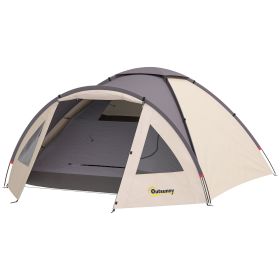 3 Person Waterproof Tent, with Bedroom, Porch, Sewn-in Groundsheet and Hook