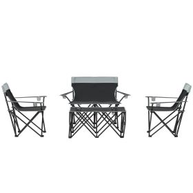 4 Piece Folding Camping Table and Chairs Set