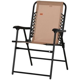 Folding Bungee Sling Chair with Armrests