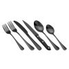 48-Piece Black Stainless Steel Silverware Set with Steak Knives
