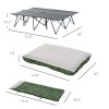 Compact 2-Person Collapsible Cot with Sleeping Bag, Air Mattress, Pillows