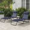 2-Pack Folding Reclining Chaise Lounge Chairs, 4-Position