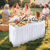 5 FT Folding Ice Cooler Table with Double Sinks