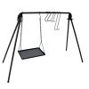 Foldable Hanging Campfire Cooking Rack with Adjustable Grill Grates, incl. Hooks and Accessories