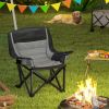 Folding Padded Camping Chair with Side Pockets, Cup Holders, Carry Bag