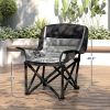 Folding Padded Camping Chair with Side Pockets, Cup Holders, Carry Bag
