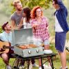 2 Burner Portable Tabletop Propane Gas Grill with Foldable Legs, Lid Thermometer