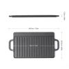 HAWOK Cast Iron Reversible Rectangular Grill / Griddle 12.6x8 inch