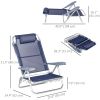 Set of 2 Camping Chairs with Adjustable Backrest and Headrest