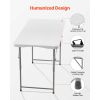 4 Ft Heavy Duty Portable Fold-in-Half Utility Table, with Adjustable Height and Built in Handle