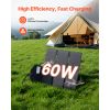 60W Foldable Solar Panel Charger, 16BB N-Type Monocrystalline Solar Panel 24% Efficiency, Lightweight Portable with MC4 Output, Type-C