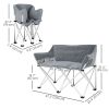 Double Camping Chair, Oversized Camping Loveseat for Adults, Heavy Duty Folding Camp Chair, Support 525 lbs