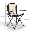 2 Pack High Back Padded Folding Camping Chairs, w/ Cup Holder