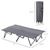 2 Person Folding Camping Cot for Adults, 50" Extra Wide Outdoor Portable Sleeping Cot with Carry Bag