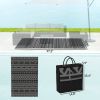 Reversible Outdoor Rug, Waterproof Plastic Straw with Carry Bag, 6' x 9', Black & Gray