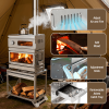 3-in-1 Stainless Steel Hot Tent Wood Burning Stove with Oven and Rack