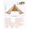 Waterproof Canvas Tipi-Style Hot Tent, 4-Person, with Stove Jack