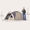 3 Person Waterproof Tent, with Bedroom, Porch, Sewn-in Groundsheet and Hook