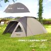 3 Person Waterproof Tent, with Bedroom, Porch, Sewn-in Groundsheet and Hook