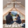 5-8 Person Easy Setup Inflatable Tent w/ 2 Doors & 4 Mesh Windows, Stove Jack, incl. Hand Pump