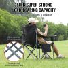 Folding Heavy Duty Padded Camping Chairs with Side Pockets, Quad Lumbar Support
