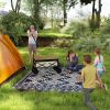 Reversible Outdoor Rug, Waterproof Plastic Straw w/Carry Bag, 8' x 10', Blue & White